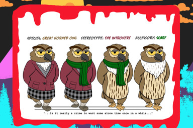 1980s_theme accessory_only anthro beak blazer blood blouse bodily_fluids bottomwear bright_colors button_(fastener) casual_nudity cheek_tuft chest_tuft clothing facial_tuft feet female footwear frown hands_behind_back head_tuft horn horror_(theme) humor jacket no_genitals nude pattern_bottomwear pattern_clothing pattern_skirt plaid plaid_bottomwear plaid_clothing plaid_skirt pockets quote sad scarf shoes shy skirt socks solo spots tail talons text toes topwear tuft yellow_feet alystairphantem the_party_animals kelly_van_horn_(the_party_animals) avian bird owl 3:2 absurd_res english_text hi_res model_sheet