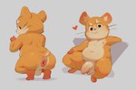 anthro anus balls belly breath butt foreskin fur genitals kneeling looking_at_viewer looking_back male panting penis sitting slightly_chubby slightly_chubby_anthro slightly_chubby_male solo tan_body tan_fur whiskers sinv wimbocs blizzard_entertainment overwatch hammond_(overwatch) cricetid hamster mammal rodent hi_res