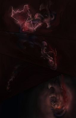 ambiguous_gender blood bodily_fluids bone electricity female fin gore holographic_eyes intersex intersex/female lightning machine malfunction skull skull_head solo split_form tail tentacles underwater water wounded soulless_tech soul_interface aquatic cephalopod humanoid merfolk mollusk robot absurd_res comic digital_drawing_(artwork) digital_media_(artwork) hi_res