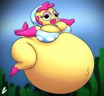 anthro belly big_belly dazed derp_eyes female hyper hyper_pregnancy lips overweight overweight_anthro pregnant pregnant_anthro pregnant_female short_stack solo thick_lips captainelderly insaniquarium prego_(insaniquarium) fish marine