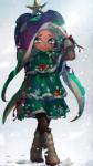 clothed clothing costume dark_body dark_skin female holidays pseudo_hair solo suction_cup tentacle_hair tentacles hizake christmas nintendo splatoon marina_(splatoon) animal_humanoid cephalopod cephalopod_humanoid humanoid marine marine_humanoid mollusk mollusk_humanoid octarian octoling 9:16 hi_res