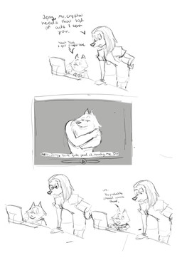 anthro computer electronics eyewear glasses humanoid_hands humor male parody sitting text hickeybickeyboo illumination_entertainment sing_(movie) the_simpsons jerry_(sing) jimmy_crystal suki_lane canid canine canis domestic_cat domestic_dog felid feline felis hunting_dog mammal saluki sighthound wolf 2022 english_text hi_res sketch