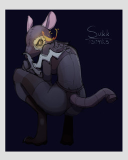 anthro border butt clothed clothing crouching dagger female footwear fur grey_body grey_border grey_fur mask melee_weapon partially_clothed rear_view solo underwear weapon sukk-madikk elden_ring fromsoftware mammal murid murine rat rodent hi_res