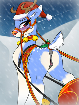 animal_genitalia animal_vulva antlers anus christmas_clothing christmas_headwear clothing deerified equine_anus equine_genitalia equine_vulva female feral genitals hat headgear headwear holidays holly_(plant) holly_on_tail horn plant puffy_anus santa_hat solo tail user001 christmas hasbro my_little_pony fan_character bat_pony deer equid mammal 3:4 hi_res