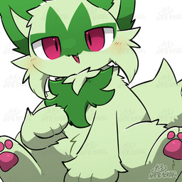 ambiguous_feral ambiguous_gender blush cheek_tuft close-up cute_fangs facial_tuft fangs feet feral fur green_body green_ears green_fur green_tail looking_at_viewer open_mouth pawpads paws pink_eyes pink_pawpads simple_background sitting slightly_chubby solo tail teeth tuft white_background tontaro nintendo pokemon felid feline generation_9_pokemon mammal pokemon_(species) sprigatito 1:1 digital_media_(artwork) signature watermark