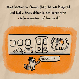 ambiguous_gender calico_pattern clothing emblem feral gesture hand_gesture hat headgear headwear kepi paws pointing railcar sitting solo speech_bubble tail text uniform vehicle wearing_hat caroline_quach exploding_kittens wakayama_electric_railway_co_ltd honorary_eternal_stationmaster_tama calico_cat deity domestic_cat felid feline felis mammal 1:1 english_text low_res official_art female_(lore)