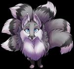 4_toes ambiguous_gender black_nose blue_eyes feet feral fur grey_body grey_fur paws solo toes silvermoonfox canid canine fox mammal 2019 alpha_channel digital_media_(artwork)