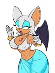 5_fingers anthro beverage breasts cleavage clothed clothing container cup eye_roll eyeshadow female fingers fur gloves handwear heat_(temperature) makeup nipple_outline open_mouth simple_background solo tan_body tan_skin tongue tongue_out under_boob white_body white_fur wings barely_sly sega sonic_the_hedgehog_(series) rouge_the_bat bat mammal 2024 3:4