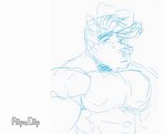 anthro blush green_eyes kemono male nipples nude solo white_body @tagruoto_(artist) telegram utau aro_rouon canid canine canis mammal wolf animated short_playtime