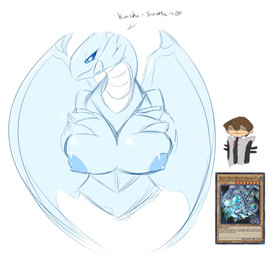 anthro areola big_breasts blood blue_areola blue_body blue_sclera blue_skin bodily_fluids breasts brown_hair claws female folded_wings hair hand_on_breast huge_breasts looking_at_another looking_at_viewer male nipples nosebleed nude nude_female solo text white_body white_skin wings averyshadydolphin mythology yu-gi-oh! blue-eyes_white_dragon seto_kaiba dragon duel_monster human mammal mythological_creature mythological_scalie scalie 2015 unavailable_at_source