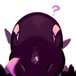 3_fingers ambiguous_feral ambiguous_gender close-up feral fingers front_view licking licking_lips licking_own_lips looking_at_viewer no_sclera pink_eyes pink_tongue pupils purple_body purple_scales question_mark scales simple_background slit_pupils snout solo tongue tongue_out white_background powerandy nintendo pokemon generation_7_pokemon lizard pokemon_(species) reptile salandit scalie 1:1 2025 colored digital_media_(artwork) digital_painting_(artwork) headshot_portrait painting_(artwork) portrait shaded
