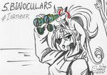 anthro backpack binoculars duo female sunny_way inktober inktober_2024 alirfesta_felastis sunny_way_(character) equid equine horse ki'rinaes mammal reptile scalie snake digital_media_(artwork) hi_res sketch