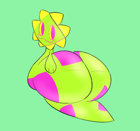 :3 ambiguous_gender apode big_butt butt glistening glistening_body glistening_butt hand_on_butt hand_on_own_butt huge_butt legless looking_at_viewer looking_back looking_back_at_viewer plant presenting presenting_hindquarters serpentine smile solo dumpnfwump deltarune undertale_(series) darkner draconcopode elemental_creature flora_fauna floradinn naga hi_res