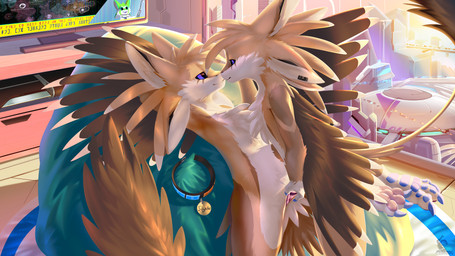 after_transformation anthro avali_scratch_(text) black_sclera blue_claws blue_collar blue_eyes blue_scutes brown_body brown_ears brown_feathers brown_hair brown_tail_tuft brown_wings claws collar duo electronics eye_contact feather_hair feathered_wings feathers female female/female fingering fingering_partner flying_car futuristic genitals grey_claws hair inside looking_at_another name_tag news news_report nude nude_anthro nude_female orange_body orange_collar orange_feathers orange_hair pawpads pink_pawpads pink_vulva pseudo_hair same_size scuted_feet scutes selfcest sex square_crossover tail tail_tuft tan_body tan_feathers tan_hair television toe_claws tuft vaginal vaginal_fingering vulva white_body white_feathers white_inner_ear winged_arms wings corbin_(roscy) avali avian absurd_res hi_res