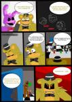 2016 aggablaze animatronic anthro bear bonnie_(fnaf) child comic english_text five_nights_at_freddy's freddy_(fnaf) golden_freddy_(fnaf) group hi_res human lagomorph leporid machine male mammal rabbit robot scottgames text young