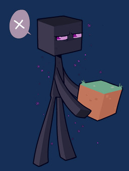 ambiguous_gender annoyed black_body black_skin holding_object long_legs looking_aside narrow_hips not_furry purple_eyes purple_sclera simple_background solo speech_bubble square_(anatomy) square_head text thin_calves thin_legs thin_thighs transparent_background supericebeam microsoft minecraft mojang xbox_game_studios enderman humanoid 2018 aliasing alpha_channel digital_media_(artwork) hi_res