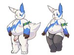 anthro balls belly blue_body bulge clothing genitals kemono male moobs navel overweight overweight_male penis simple_background solo tongue tongue_out underwear white_background white_body reiko_u nintendo pokemon generation_3_pokemon pokemon_(species) shiny_pokemon zangoose 2024 absurd_res hi_res