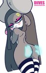 2020 5:8 animated anus big_butt blush bovid bovine butt butt_grab clothing dialogue diives disembodied_hand english_text female genitals hand_on_butt hi_res legwear looking_back mammal one_eye_closed pussy short_playtime text thigh_highs wuhuaguo_(diives) xingzuo_temple