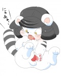 anthro erection genitals kemono male nude paws penis shota simple_background solo stripes tail text white_background young young_anthro young_male dango felid mammal pantherine tiger 4:5 japanese_text