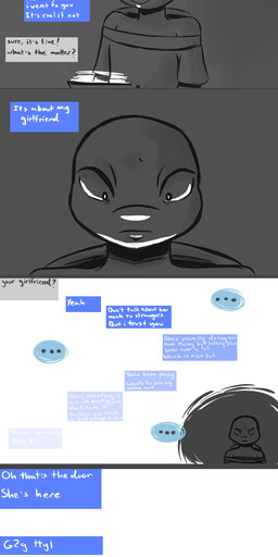 ... 2019 anthro blue_eyes blush chat_box clothed clothing comic computer crossed_arms dialogue english_text frown grey_background hi_res inkyfrog laptop leonardo_(tmnt) male musical_note off_shoulder partially_colored reptile scalie shell simple_background sitting smile solo teenage_mutant_ninja_turtles text turtle unseen_character
Rating: Safe
Score: 1
User: JAKXXX3
Date: March 18, 2019 ... 2019 anthro blue_eyes blush chat_box clothed clothing comic computer crossed_arms dialogue english_text frown grey_background hi_res inkyfrog laptop leonardo_(tmnt) male musical_note off_shoulder partially_colored reptile scalie shell simple_background sitting smile solo teenage_mutant_ninja_turtles text turtle unseen_character
Rating: Safe
Score: 1
User: JAKXXX3
Date: March 18, 2019