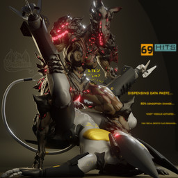 amazon_position animal_genitalia animal_penis anthro anthro_on_anthro anthrofied bodily_fluids breasts canine_genitalia canine_penis cum cum_in_vagina cum_inside cum_on_body cum_splatter cum_spurt damage_numbers dominant dominant_female duo featureless_breasts female gameplay_mechanics genital_fluids genitals glowing glowing_eyes impregnation_attempt impregnation_risk knot machine male male/female onomatopoeia penis sex sound_effects text vaginal potatotime dododragon56_(modeler) sumsmutcreator_(modeler) digital_extremes konami metal_gear metal_gear_rising:_revengeance platinumgames tencent warframe blade_wolf voruna_(warframe) canid canine mammal robot robot_anthro warframe_(species) 1:1 3d_(artwork) absurd_res blender_(artwork) digital_media_(artwork) english_text hi_res watermark