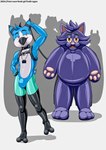 after_transformation ambiguous_gender bound clothing encasement handwear harness latex male male/ambiguous mascot mittens null null_bulge suit xedrykthedragon mittens_(panapoliz) owy_(character) avian bird absurd_res hi_res