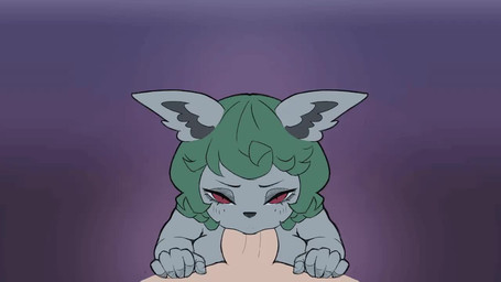 animal_ears animal_nose big_breasts big_penis breasts duo eyelashes fellatio female first_person_view fur genitals green_hair grey_body grey_fur hair male male/female male_pov nude oral oral_only penile penis penis_in_mouth pupils purple_background red_eyes sex short_hair simple_background slit_pupils tan_body tan_skin thick_thighs wide_hips sumidero league_of_legends riot_games tencent vex_(lol) human humanoid mammal yordle 16:9 2d_animation animated frame_by_frame no_sound short_playtime webm widescreen