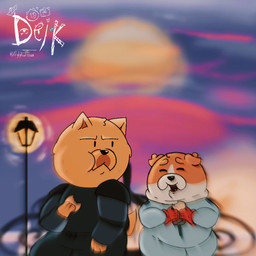 anthro chair duo eating fur furniture happy male male/male on_chair orange_body orange_fur orange_sky outside peaceful purple_sky sitting sitting_on_chair sky slightly_chubby smile smiling_at_another street_lamp sun sunset tan_body tan_fur twilight ugly-rat15508 dogs_in_space netflix jerry_(dogs_in_space) loaf_(dogs_in_space) bulldog canid canine canis chow_chow domestic_dog mammal mastiff molosser spitz 1:1 hi_res signature