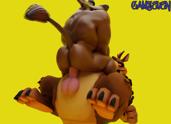 anal anal_penetration anthro anthro_on_anthro anthro_penetrated anthro_penetrating anthro_penetrating_anthro back_muscles balls biceps big_butt brown_body brown_fur bubble_butt butt claws cowgirl_position deltoids dominant dominant_anthro dominant_male duo eyebrows fangs feet from_front_position fur genitals glistening glistening_body glistening_butt looking_at_another looking_at_partner male male/male male_penetrated male_penetrating male_penetrating_male muscular muscular_anthro muscular_bottom muscular_male on_bottom on_top open_mouth orange_body orange_fur overweight overweight_male overweight_top penetration penile penile_penetration penis penis_in_ass rear_view scales sex sharp_teeth simple_background smile stripes submissive submissive_anthro submissive_male tail tail_tuft tan_body tan_fur tan_scales teeth thick_eyebrows toes tuft yellow_background yellow_sclera camseven activision crash_bandicoot_(series) dingodile tiny_tiger canid canine canis crocodile crocodilian dasyuromorph dingo hybrid mammal marsupial recently_extinct_species reptile scalie thylacine 2024 3d_(artwork) digital_media_(artwork) hi_res
