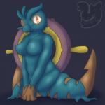 1:1 alternate_species anchor animate_inanimate big_breasts blue_body blue_fur boat_wheel breasts dhelmise elemental_creature erect_nipples female flora_fauna fur generation_7_pokemon genitals ghost hi_res humanoid humanoidized looking_at_viewer navel nintendo nipples not_furry nude one_eye_closed plant pokemon pokemon_(species) posexe pussy red_eyes seaweed simple_background sitting slightly_chubby smile solo spirit spread_legs spreading watermark wink