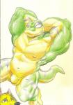 abs balls barazoku duo genitals humanoid_genitalia humanoid_penis male muscular nipples nude penis utx-shapeshifter gex_(series) gex_the_gecko canid canine gecko lizard mammal reptile scalie absurd_res hi_res