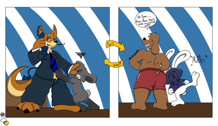 anthro asphyxiation clothing duo electronics embarrassed holding_object holding_phone male male/male mostly_nude nude phone pushing pushing_away silly suit thick_thighs dankbudgie sam_and_max dexter_(bouncykauda) fan_character max_(sam_and_max) maxi_(bouncykauda) samuel_dog canid canine kangaroo lagomorph leporid macropod mammal marsupial rabbit hi_res