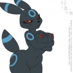 1:1 anthro anthrofied big_breasts black_body black_fur black_sclera breasts colored digital_media_(artwork) eeveelution eyebrows eyelashes female fur generation_2_pokemon genitals holding_breast lonbluewolf looking_at_viewer navel nintendo nipples nude open_mouth pokemon pokemon_(species) pokemorph pussy red_eyes shiny_pokemon simple_background solo standing symbol text third-party_edit umbreon url white_background wide_hipped_anthro wide_hipped_female wide_hips