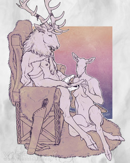 5_fingers animal_skin anthro anthro_on_anthro antlers arrow_(weapon) body_worship bone breasts celtic chair duo ear_piercing ear_ring erection female fingers fur furniture genital_worship genitals germanic hooves horn humanoid_hands imminent_sex intraspecies jewelry jewelry_only male male/female navel nipple_piercing nipple_ring nipples nordic nude nude_anthro nude_female nude_male on_chair on_ground on_throne penile penis penis_worship piercing quiver_(object) ranged_weapon ring_piercing ritual ritual_sex sitting sitting_on_chair sitting_on_ground sitting_on_throne skull throne viking vulva weapon vicekillx cervine deer mammal red_deer 4:5 story story_in_description