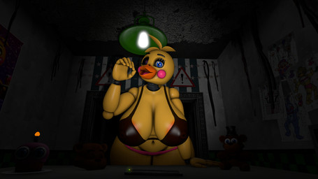 anthro beak big_breasts blue_eyes breasts clothing fellatio_gesture female fingers gesture machine nipples non-mammal_breasts non-mammal_nipples open_beak open_mouth slightly_chubby slightly_chubby_female solo suggestive suggestive_gesture translucent translucent_clothing yellow_body skippyarts mipsmiyu_(modeler) five_nights_at_freddy's five_nights_at_freddy's_2 scottgames runaboo_chica toy_chica_(fnaf) animatronic avian bird chicken galliform phasianid robot 16:9 2022 3d_(artwork) digital_media_(artwork) hi_res source_filmmaker_(artwork) widescreen