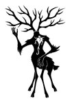 ambiguous_gender antlers black_body black_fur claws cloven_hooves finger_claws fur headless heart_(organ) hooves horn organs scut_tail short_tail solo tail vein sunnyclockwork hannibal_(series) stag_(hannibal) deer deer_taur mammal mammal_taur taur black_and_white hi_res monochrome