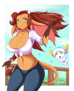 anthro big_breasts blush bovine breasts brown_fur brown_hair cleavage clothed clothing digit female floppy_ears fur green_eyes hair headband horn jeans las_lindas long_ears long_hair looking_at_viewer mammal midriff mleonheart mora_linda navel pants smile standing thick_thighs thighs white_body white_hair
Rating: Safe
Score: 6
User: slydevious
Date: April 19, 2014
