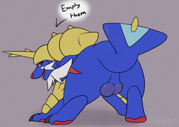 backsack balls blue_body blue_fur breath butt claws fangs feral fur genitals grey_background looking_at_viewer looking_back looking_back_at_viewer male panting presenting presenting_balls presenting_hindquarters shaking_butt simple_background solo teeth tongue alex.fetter nintendo pokemon sampson_(alex.fetter) generation_5_pokemon pokemon_(species) samurott 2d_animation animated frame_by_frame