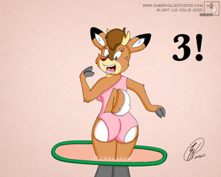 anthro brown_body brown_fur clothing countdown deer_family_(lightluxcollie) female fur gender_transformation leotard male_to_female multicolored_body multicolored_fur solo text transformation transformation_ring lightluxcollie new_year_2021 deer human mammal new_world_deer 5:4 absurd_res hi_res url