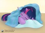 bedding blanket eyes_closed female female_feral feral fur hair horn multicolored_hair pillow purple_body purple_fur purple_hair simple_background sleeping solo sound_effects two_tone_hair vowelless vowelless_sound_effect zzz bri-sta wodahseht friendship_is_magic hasbro my_little_pony mythology twilight_sparkle_(mlp) equid equine mammal mythological_creature mythological_equine unicorn 2015 4:3 absurd_res hi_res