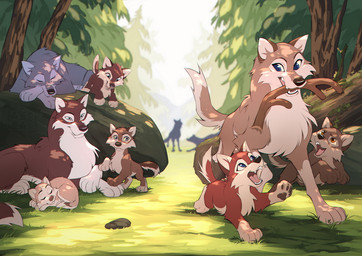 black_nose blue_eyes brown_body brown_fur brown_nose brown_pawpads cheek_tuft day eye_contact eyes_closed facial_tuft female feral forest fur grey_body grey_fur group jumping looking_at_another lying male object_in_mouth on_front on_ground open_mouth pawpads plant red_body red_fur size_difference sleeping smile snout standing stick_in_mouth tail tan_body tan_fur tree tuft walking white_body white_fur young azzai balto_(series) universal_studios aleu_(balto) taku_(balto) canid canine canis mammal wolf colored digital_drawing_(artwork) digital_media_(artwork) shaded daughter_(lore) father_(lore) father_and_child_(lore) father_and_daughter_(lore) father_and_son_(lore) mother_(lore) mother_and_child_(lore) mother_and_daughter_(lore) mother_and_father_(lore) mother_and_son_(lore) parent_(lore) parent_and_child_(lore) parent_and_daughter_(lore) parent_and_son_(lore) son_(lore)