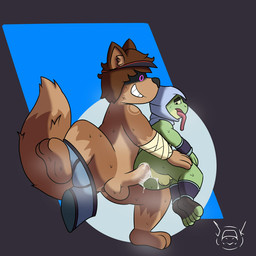 anthro duo male male/male solo murderdroid_(artist) captain_laserhawk:_a_blood_dragon_remix bullfrog_(captain_laserhawk) amphibian frog hi_res