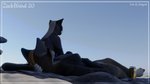 anthro beach beach_towel beach_umbrella duo female iced_tea parasol relaxing seaside towel diffident_hexagon eviemuller zeitgeist canid canine canis fox mammal red_fox silver_fox true_fox wolf 16:9 2020 3d_(artwork) character_name digital_media_(artwork) hi_res widescreen