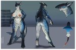 anthro big_breasts big_butt breasts butt female from_behind_position monster_girl_(genre) nipple_piercing nipples piercing sex solo teeth catpumpkin marmoratus fish goblin_shark mackerel_shark marine mitsukurinid monster shark 2022 absurd_res collaboration hi_res model_sheet