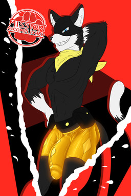 anthro balls bandanna_mask bandanna_on_head belt big_balls big_bulge big_penis bottomwear bulge clothed clothing detailed_bulge genitals glistening glistening_genitalia glowing gold_fabric gold_underwear grin grinning_at_viewer hand_behind_head hand_on_hip hips_back huge_bulge huge_penis leaning leaning_forward looking_at_viewer male mask penis pockets revealing_outfit scarf seductive shorts silhouette skimpy smile smiling_at_viewer solo stylized teasing tight_bottomwear tight_bulges tight_clothing tight_shorts tight_underwear underwear conditional_dnp samagthrav2 atlus megami_tensei persona_(series) persona_5 sega morgana_(persona) domestic_cat felid feline felis mammal absurd_res hi_res