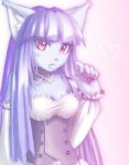 alternative_fashion blue_body blue_fur clothing dress ear_tuft female fur hair heart_symbol j-fashion lolita_(fashion) looking_at_viewer pirate pirate_lolita purple_hair red_eyes shy solo tuft ann-jey domestic_cat felid feline felis mammal