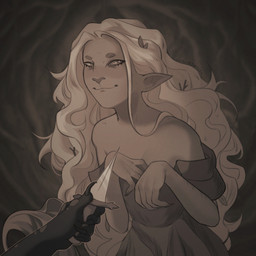 :3 anthro arm_hair black_body blade body_hair claws clothed clothing dagger dress female finger_claws hair holding_knife holding_object humanoid_pointy_ears humor knife long_hair melee_weapon messy_hair monster_girl_(genre) off_shoulder offscreen_character pale_skin paw_pose pointy_ears pose roots simple_background smug smug_face smug_grin snout solo weapon white_body white_hair zavtrakturista knife_cat slay_the_princess the_long_quiet_(slay_the_princess) the_princess_(slay_the_princess) the_witch_(slay_the_princess) avian bird corvid felid feline hybrid mammal monster oscine passerine unknown_species 1:1 hi_res meme
