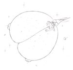 big_breasts breasts butt female huge_breasts hyper hyper_breasts macro nude nude_female simple_background solo space split_form white_background frakass alien marine merfolk 2014