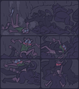 anthro balls blush bottomless bottomless_anthro bottomless_male clothed clothing female forced genitals green_clothing green_shirt green_t-shirt green_topwear group larger_female male navel nipples nude penis questionable_consent rape sex shirt size_difference sleep_sex sleeping t-shirt tail topwear vulva samrockwell420 felid lemur mammal pantherine primate ring-tailed_lemur strepsirrhine comic hi_res
