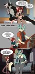 after_sex anthro bar bedroom dialogue eyewear female fur glasses green_body green_fur male size_difference text corginamedbruno catnip_(khatnid) felid feline mammal murid murine rat rodent absurd_res comic english_text hi_res